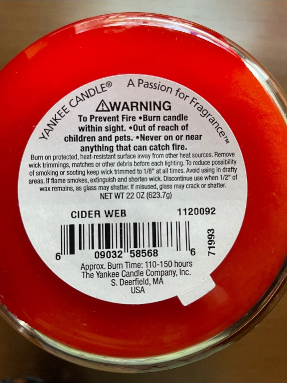 Yankee Candle Cider Web 14.5 oz Halloween Candle w/ Jack o Lantern Topper